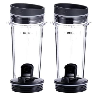 2 bucăți cupe de 16 oz cu patru capace, accesorii piese de schimb pentru blender pentru blender Ninja BL660 BL770 BL740/QB3000/BL810