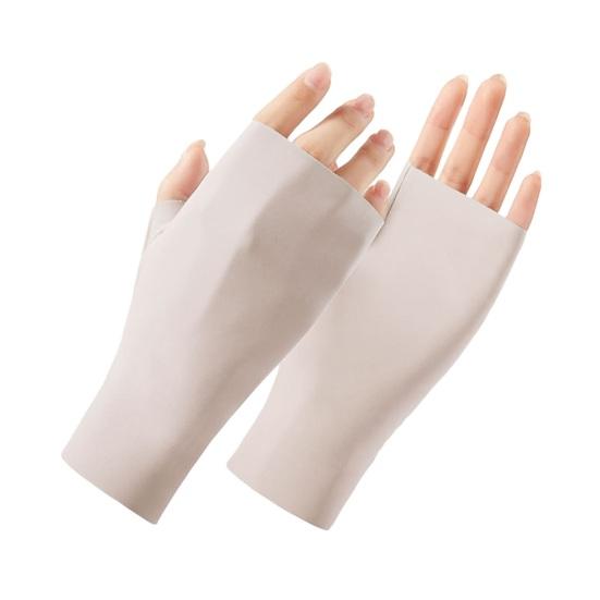 UV Protection Gloves Ultra Thin Fingerless Sun Protection Gloves бежевый