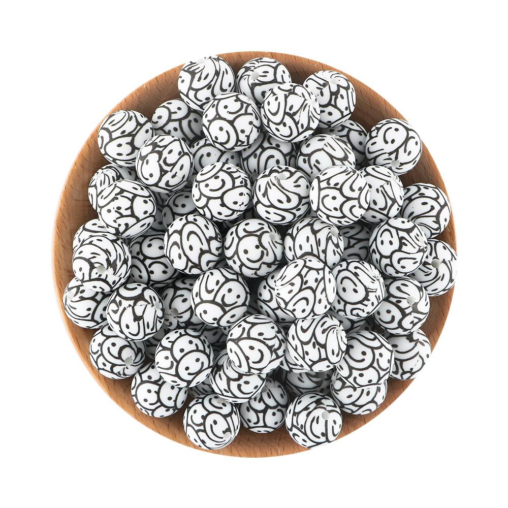15MM Leopard Silicone Printed Beads 20pcs For Making DIY Jewelry Accessories Bracelet Necklace Making
