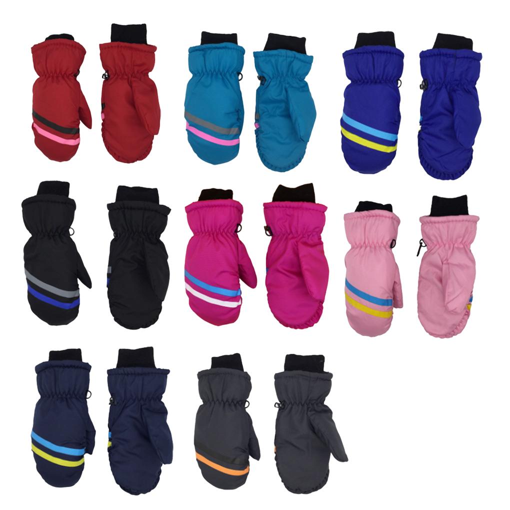 1 Pair Kids Mittens Winter Waterproof Warm with Hook for Children Sports Gear Gifts Accessories Ski Printed Outdoor Activities