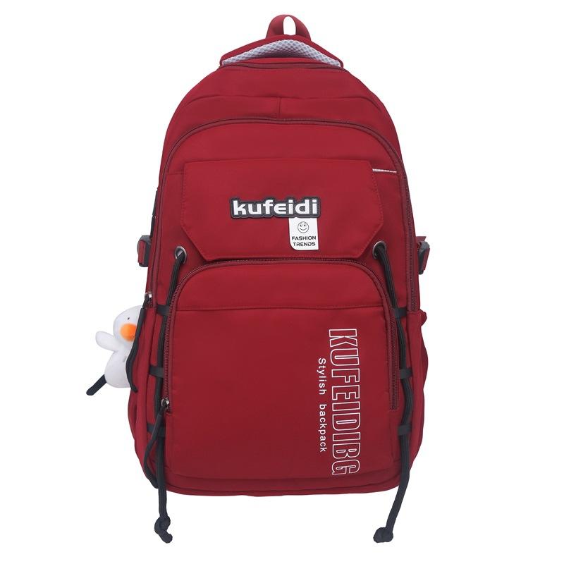 

Студенческий рюкзак большой емкости с буквенным принтом, мужская спортивная дорожная сумка для спорта на открытом воздухе, женский компьютерный рюкзак красный