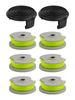 Hochleistungs 6er Spule & Faden-Set Kompatibel mit Für WORX WA0014 WG168 WG184 WG190 WG191 Rasentrimmer