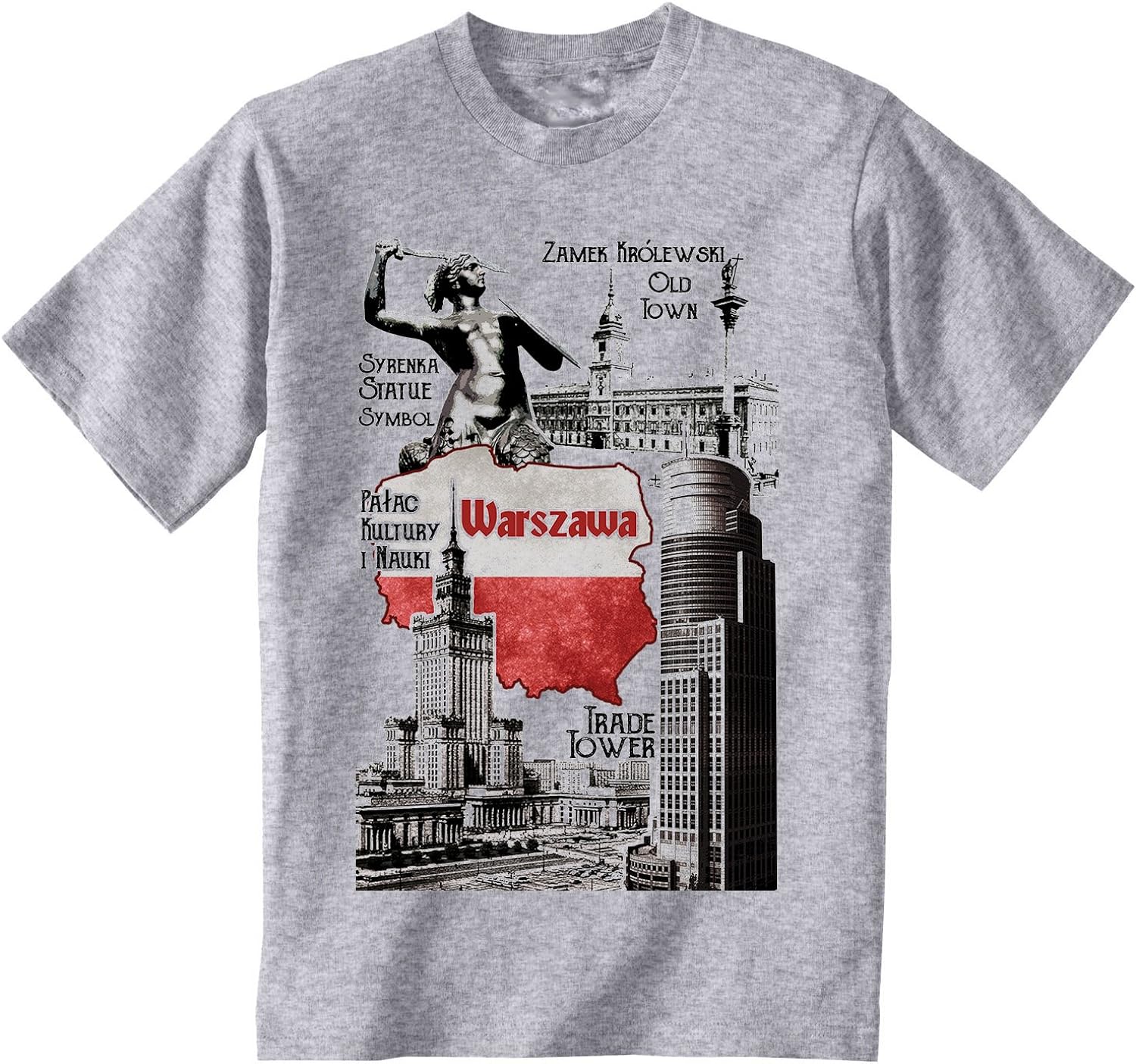 Poland Warsaw Landmark Building Tourist Souvenirs TShirt 100 Cotton ONeck Summer Short Sleeve Casual Unisexs Tshirt Size S3XL S