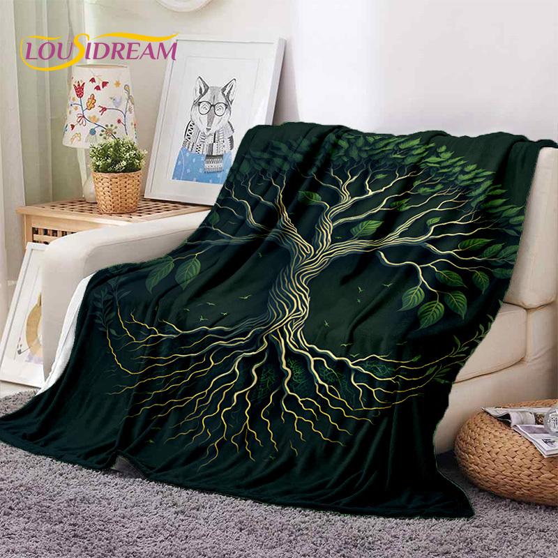 Tree of Life Nature Viking Yggdrasil Norse Soft Flannel Blankets,Throw Blanket Comfortable Blanket for Picnic Beds Home Bedroom