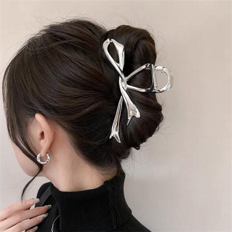 Fashion Unique Geometric Bowknot Hair Claw For Women Girls Elegant Hair Claw Ponytail Hairpin Hair Accessories Jewelry Gifts