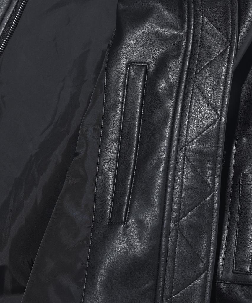 Annoyed Two-Way Aviator Leather Jumper Lq1Ju028_Black