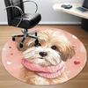1PC Puppy Scarf Office Round Area Rug, Indoor Mat Suitable ForOffice, Under Office Chairs Bedroom Living Room Home Decor, Room Deco,  F156
