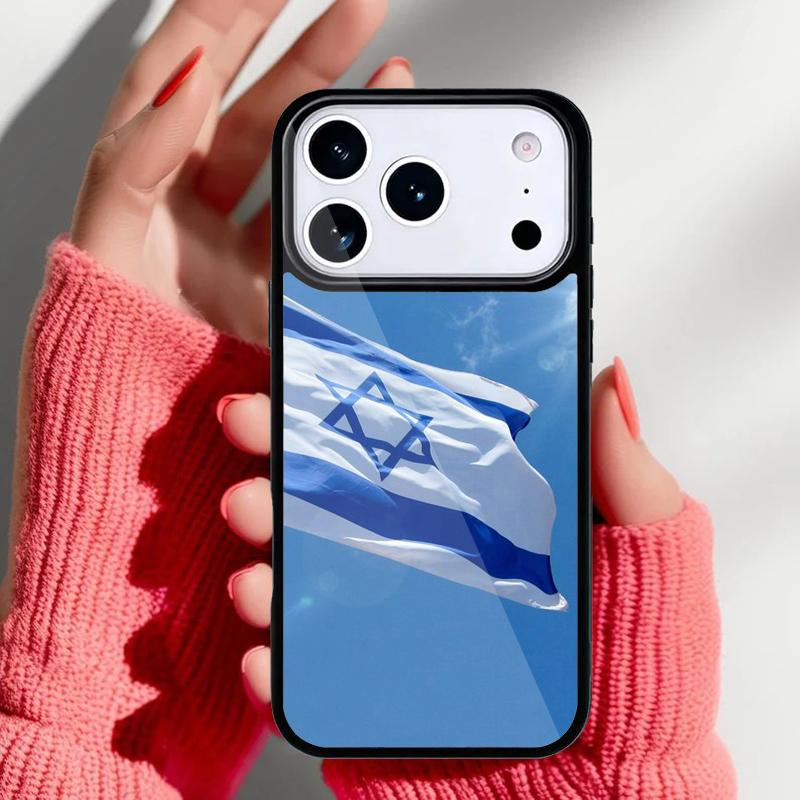 I=srael Flag in Finger Phone Case for iPhone 17 16 15 14 13 Pro Max Back Cover for 12 11 Pro Coque