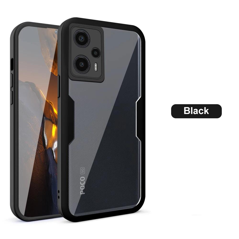 

Чехлы с полной защитой 360 для POCO F6 F5 F4 F3 X7 X6 Pro X5 X4 GT X3 NFC M6 M5S M4 M3 Pro 5G, противоударный чехол для телефона For Poco X6 Pro 5G чёрный