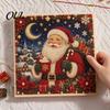 Christmas Faux Pearl Painting Kit Xmas Art Kit, Santa Claus Reindeer DIY Seasonal Supplies Sparkling 3D Festive Wall Craft for Adults, Winter Holiday