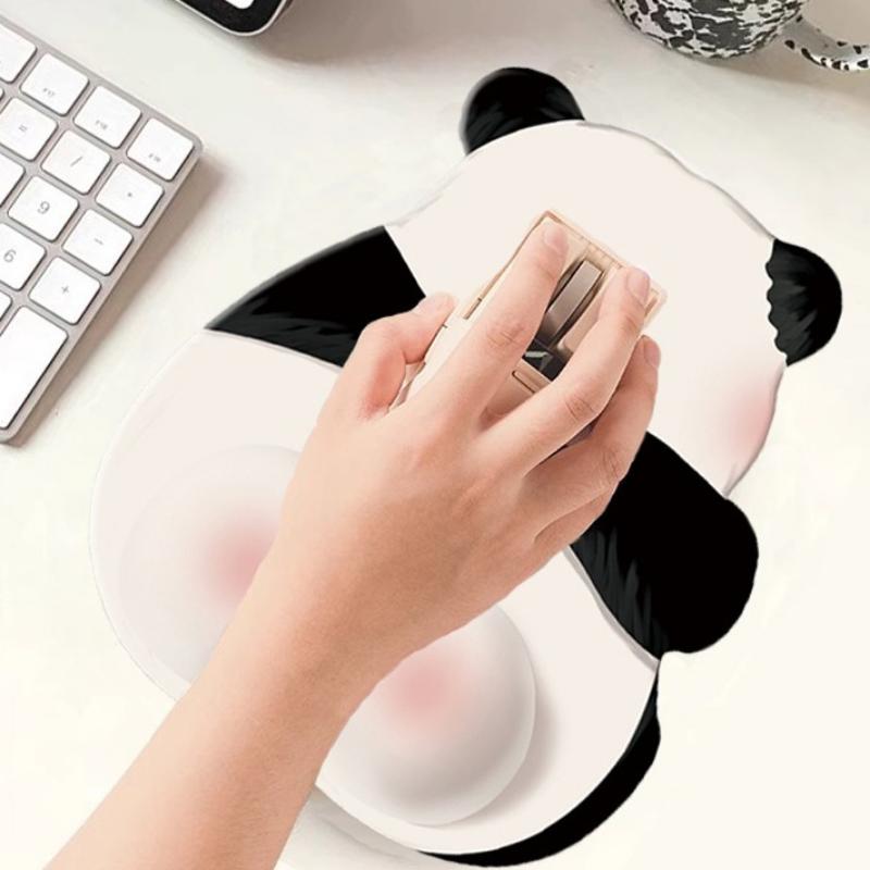New Cute Anti-Slip Computer Office Advanced Induction Keyboard Hand Support Powder Farting Panda Mouse Pad Wrist Pad