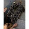 Women Leopard Print High Waist Wide Leg Loose Casual Floor Length Long Pants