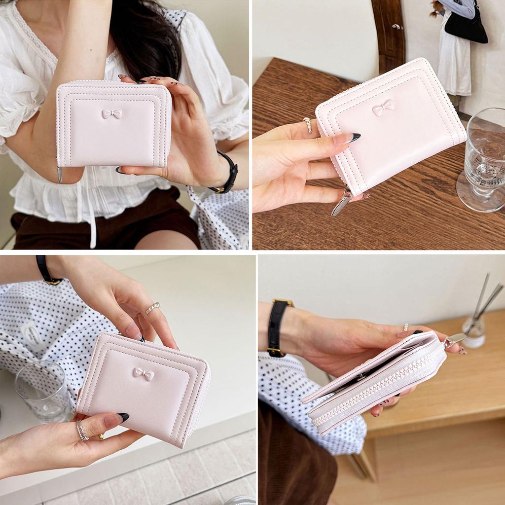 Women Wallet Simple Bifold Wallets PU Leather Purse Slim Short Wallet Small Bifold Cash Card Holder Bag Compact Wallet