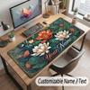 Floral Garden Theme Customized Mouse Pad Personalized Print Name Text Desk Mat For Home Office Table Decor