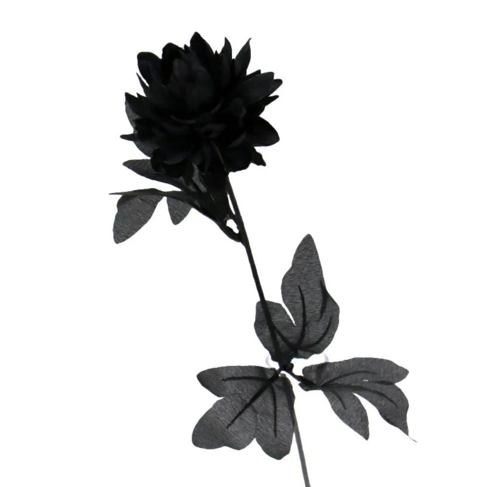 Burgundry Dahlia Black Artificial Flower Branch Wedding Flower Wall Arrangement Materials Halloween Fake Flower Table Home Decor