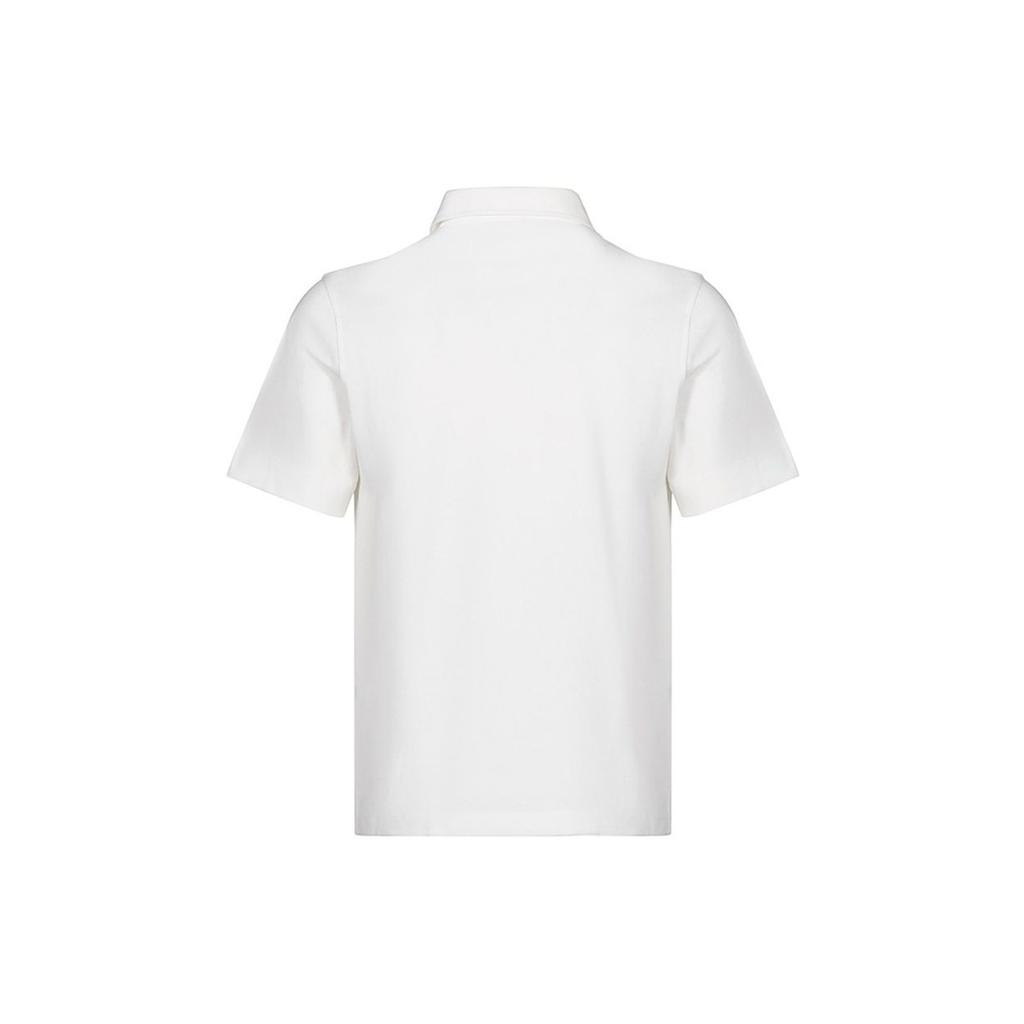 Moncler Cotton Short Sleeve Polo Shirt Men Tops White 0918A7180084556004