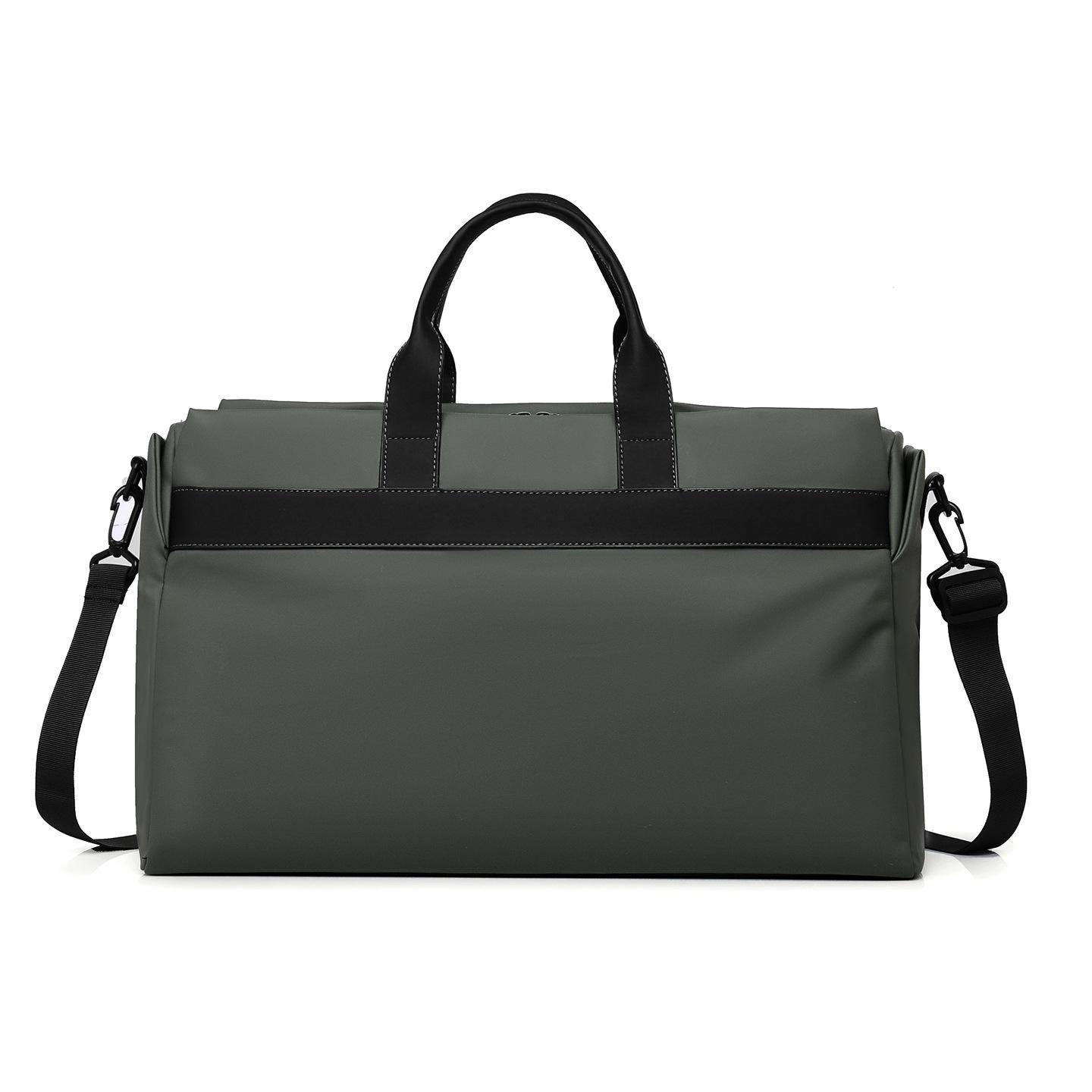 

Однотонная простая многосекционная наплечная компьютерная сумка-портфель зелёный