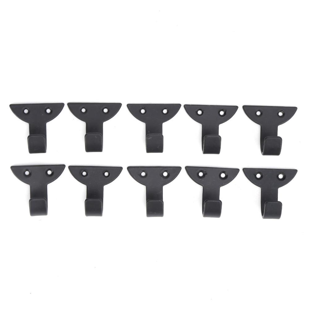 10Set with Screws Wall Hooks Black Towel Hook Hanging Wall Hangers  Laundry Room