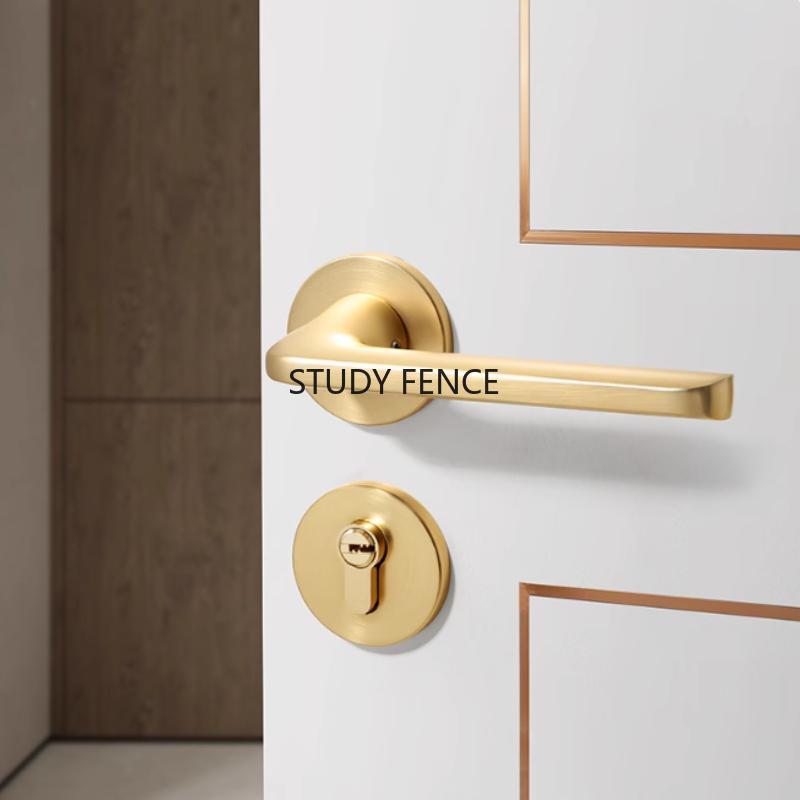 Universal Indoor Door Lock Set Household Aluminum Alloy Door Lock Set Including Key Room Lock Household Hardware Accessories