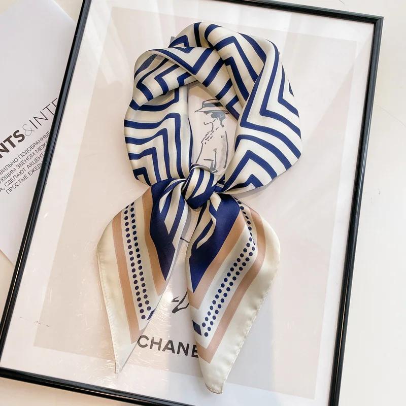 Fashion Square Scarves Women Shawl Floral Silk Silk Imitation Satin Foulard Scarf Female Bandana 70*70cm Shawls for Ladies