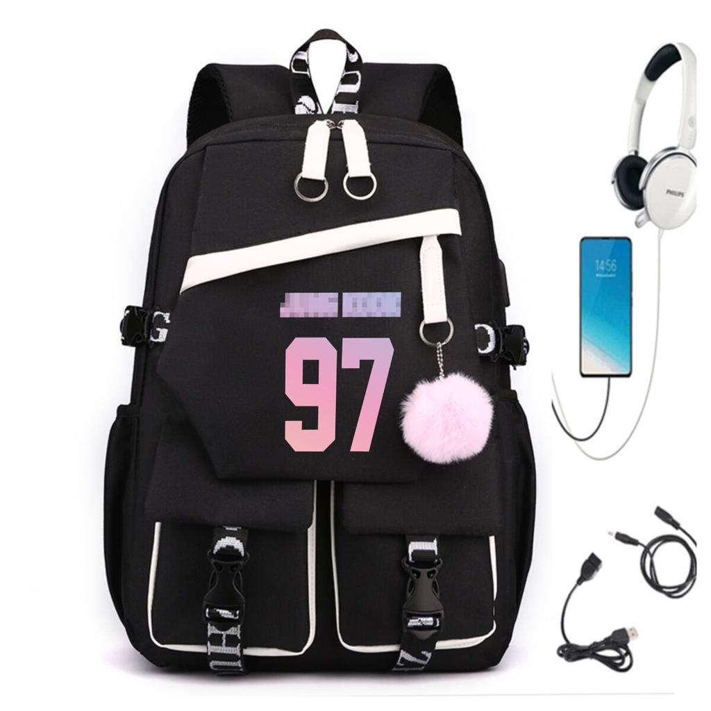 3 Piece School Backpack Set for Students Large Capacity Oxford Cloth Schoolbag with Shoulder Strap and Pencil Case