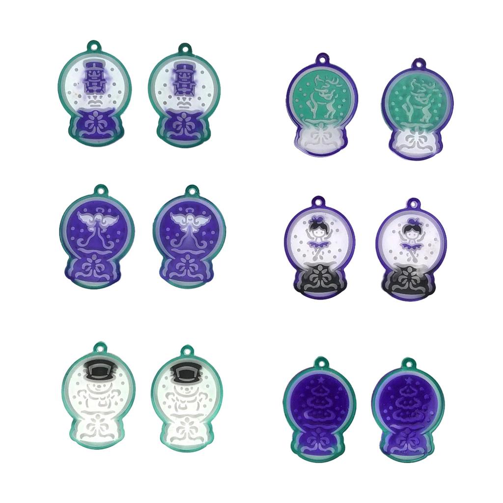 6 Stück Glänzende Silikonharzformen Kristallkugel Schlüsselanhängerform DIY Anhänger Ornamente Ohrringe Epoxidharz Bastelform