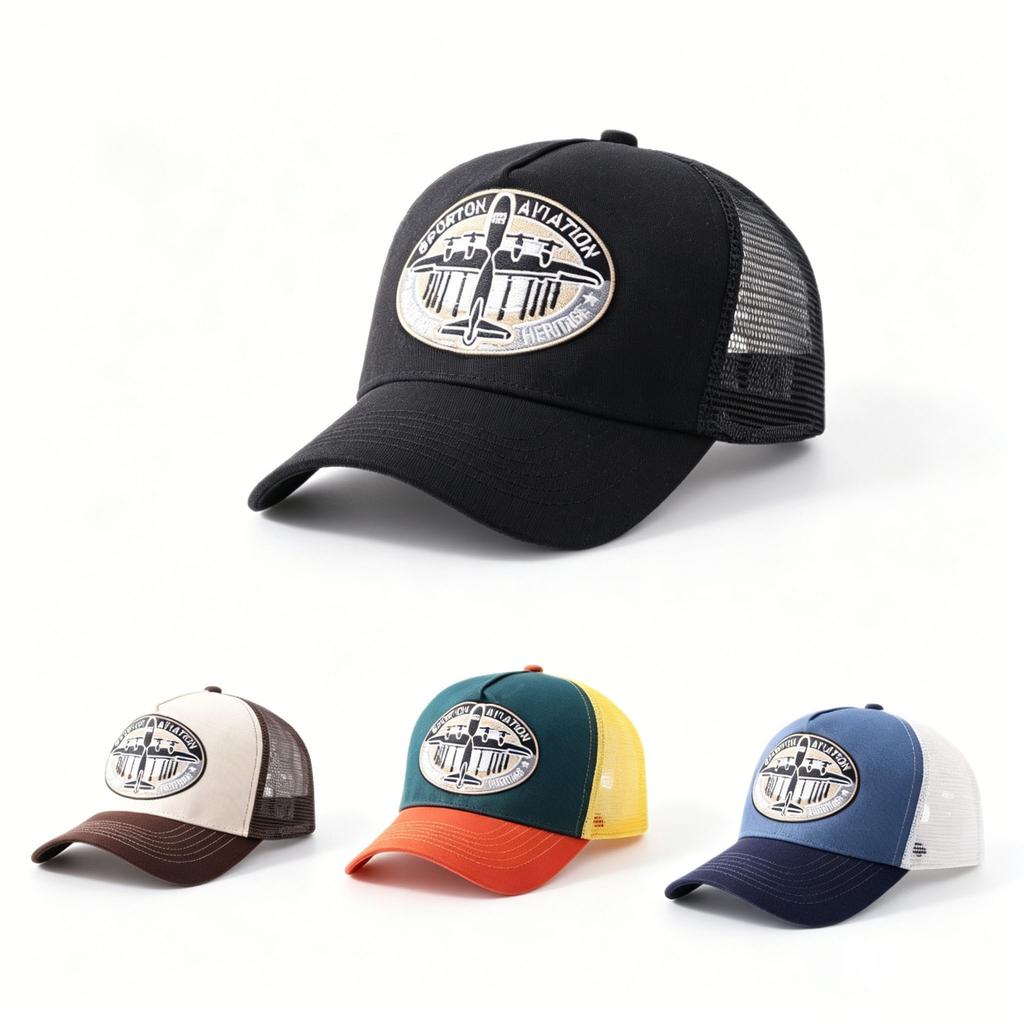 New Truck Driver Baseball Cap Outdoor Shade Breathable Cap Bomber Pattern Hat