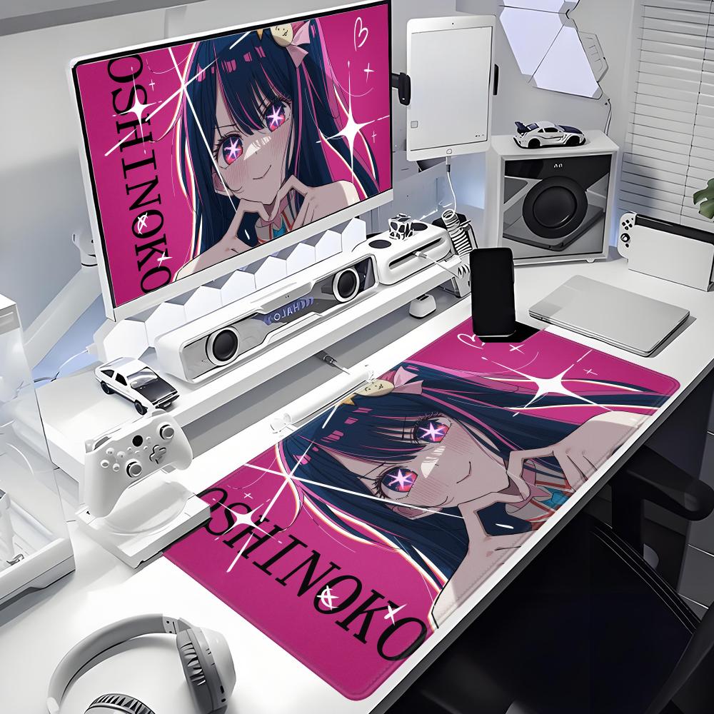 Oshi No Ko Animation Beautiful patternsOffice Computer Desk Mat Table Keyboard Big Mouse Pad Laptop Cushion Nonslip Decor