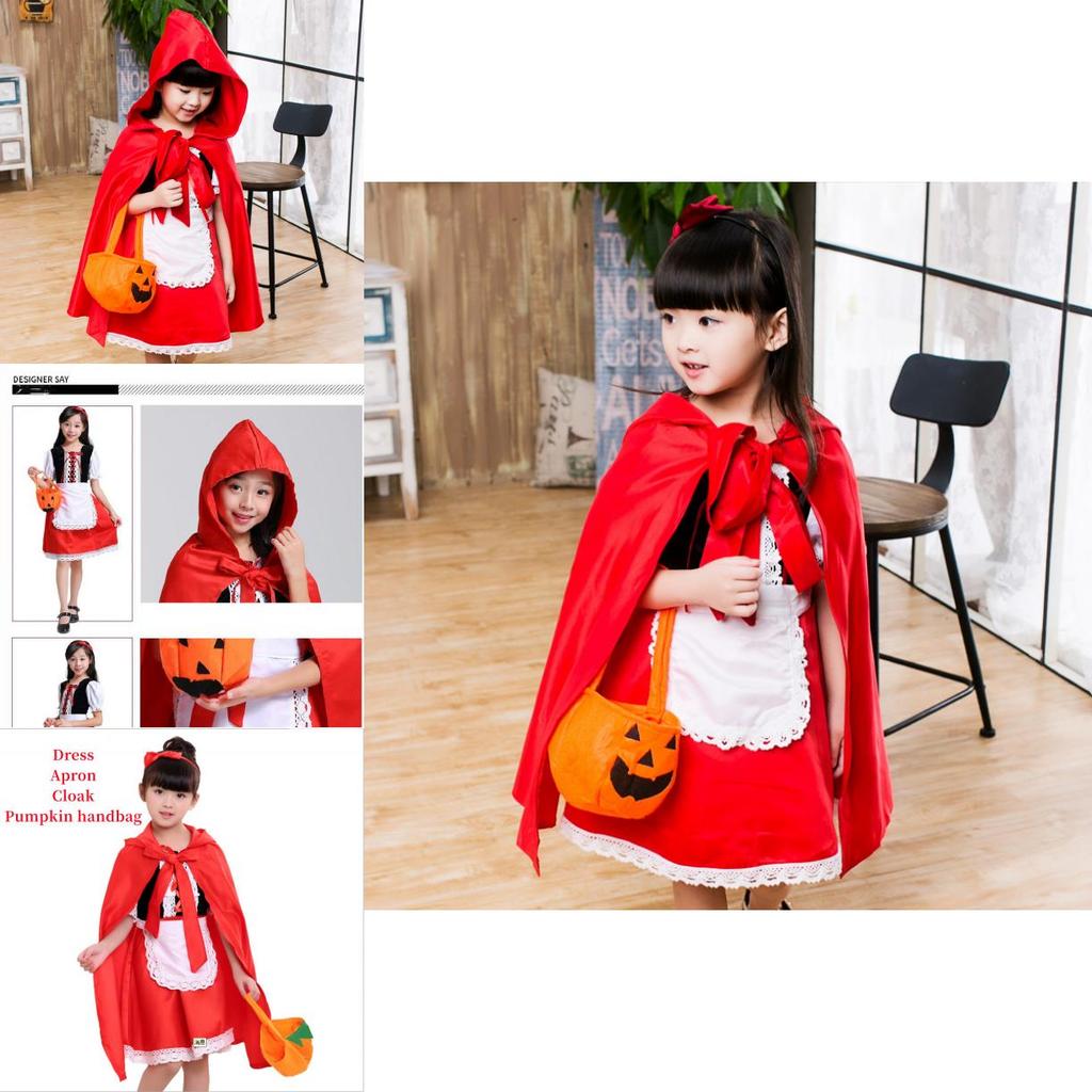 Rotkäppchen Prinzessinnenkleid Halloween Märchenkostüm für Kinder
