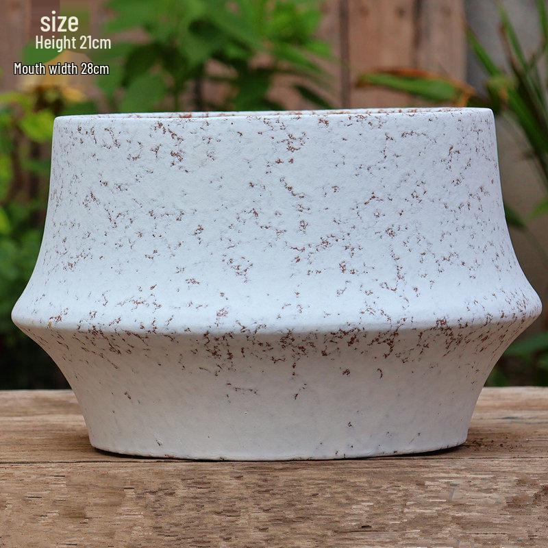 Large Retro Handmade Ceramic Planter for Succulents and Bougainvillea - Aged Coarse Pottery for Hotel and B&B Decor.