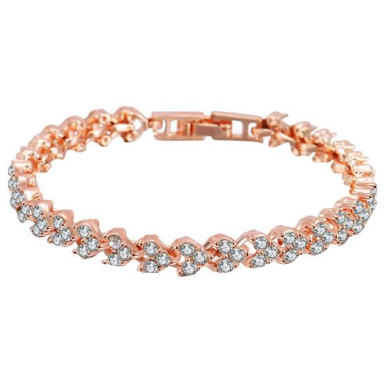 Women Fashion Full Rhinestone Inlaid Bracelet Bangle Wedding Party Jewelry Gift