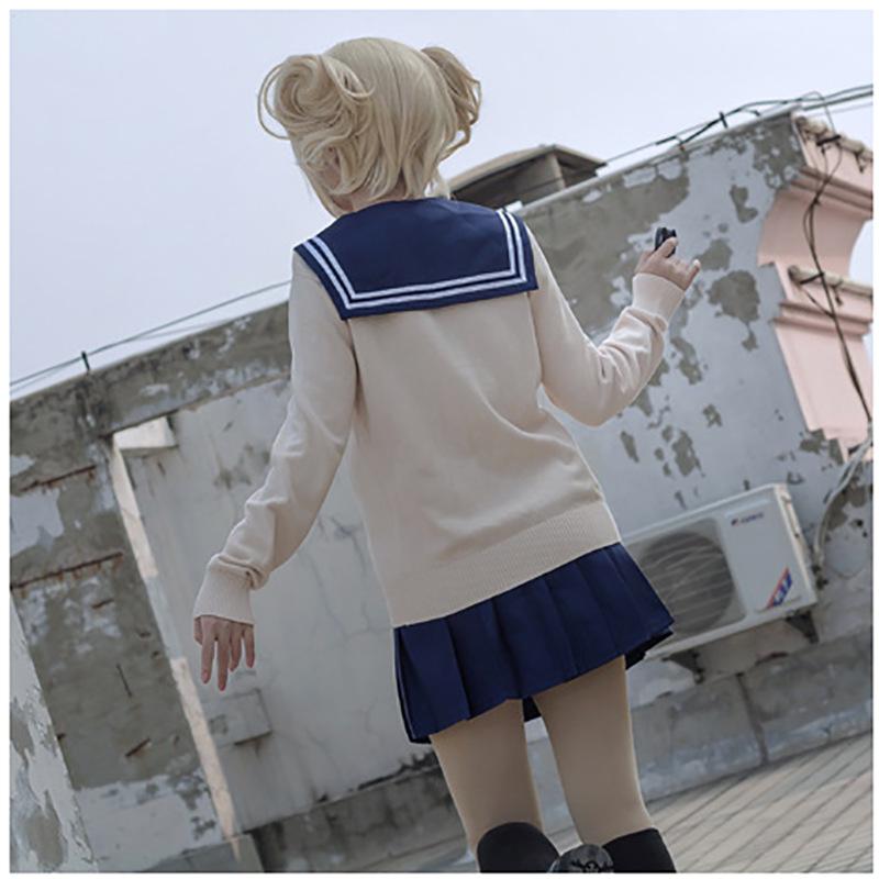 My Hero Academia Costume Cosplay Anime Cosplay Boku No Hero Academia Himiko Toga JK Uniforme Donna Abiti alla marinara con maglioni