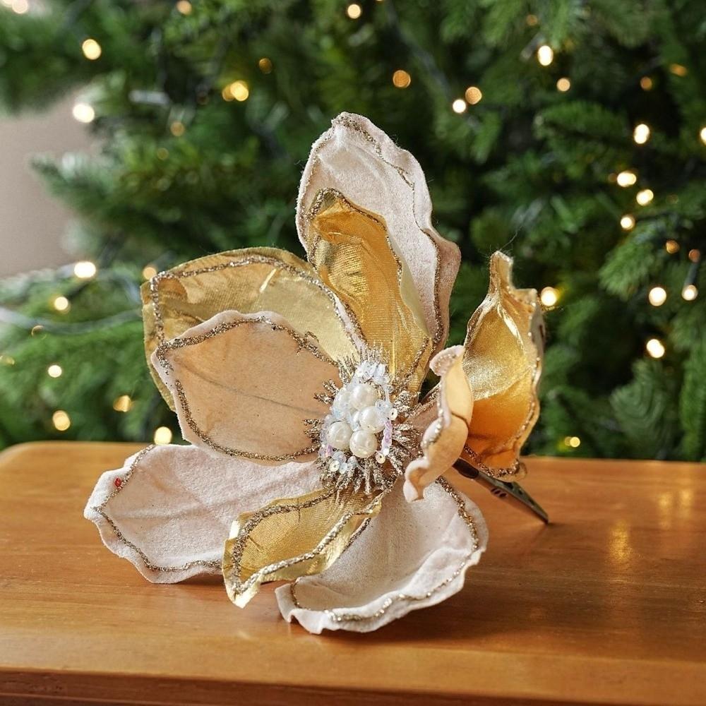 Realistic Artificial Christmas Poinsettia Handmade Holiday Xmas Flower Decor Christmas Party