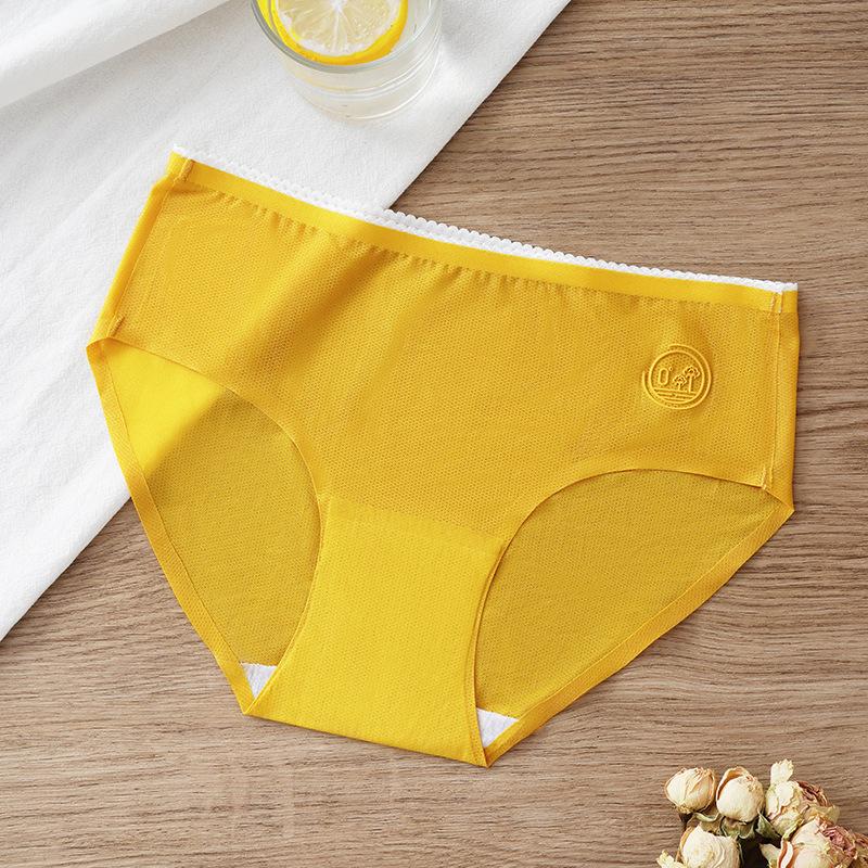 Summer Ultra-thin Ice Silk Seamless Women's Underwear Waist Waist and Hip Pants Antibacterial Pure Cotton Breathable Quick Drying Panties