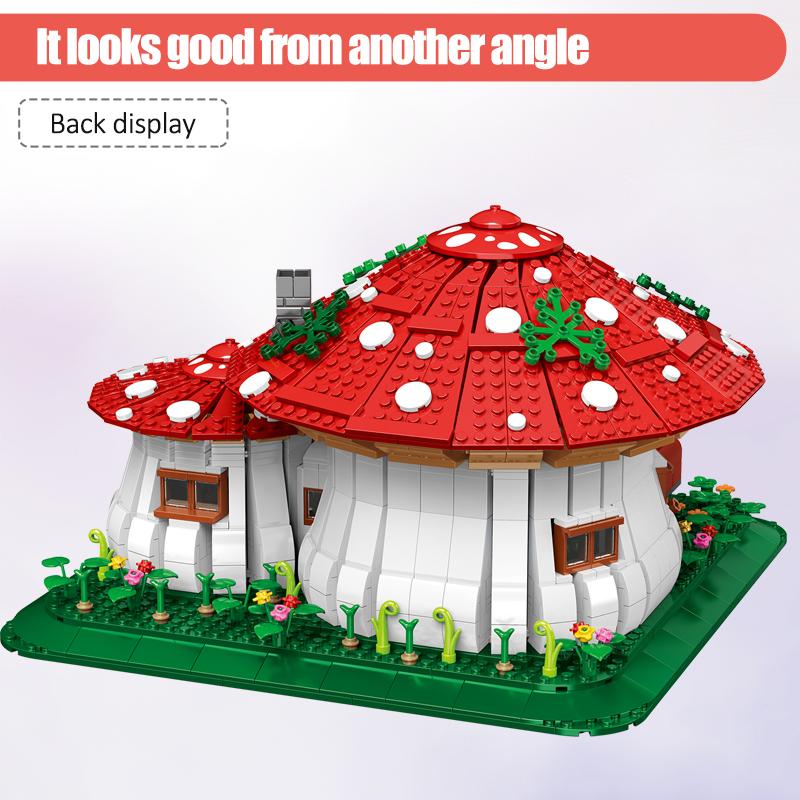 2233pcs City Street View Mini Mushroom House Building Blocks Fairy Tale Dream Architecture Figures Bricks Toys For Kids Gifts