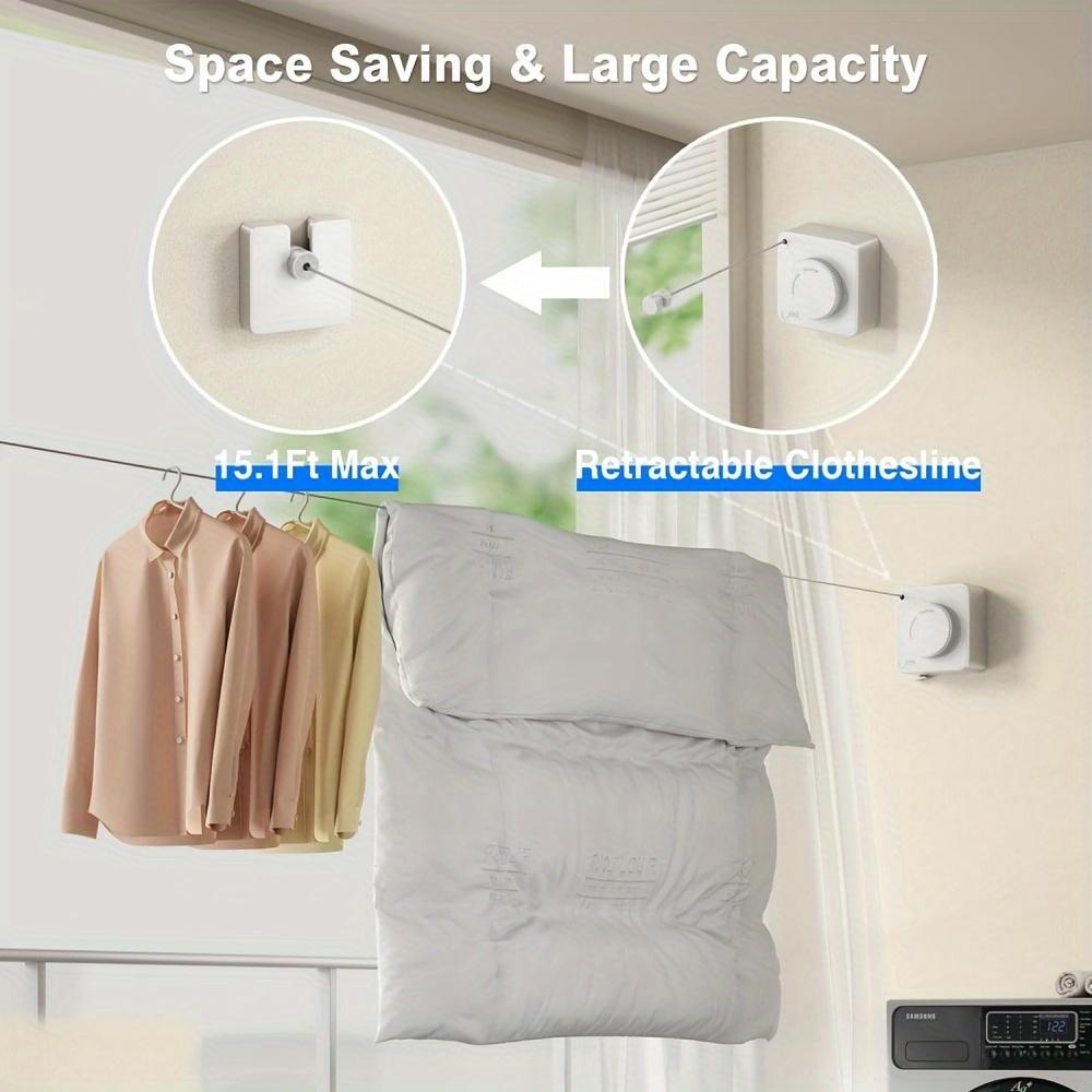 Einziehbare Wäscheleine Wäschetrockner Wandmontierter Kleiderbügel Badezimmer Wäscheständer Wäscheleine Außen Wäscheleine Kleiderbügel