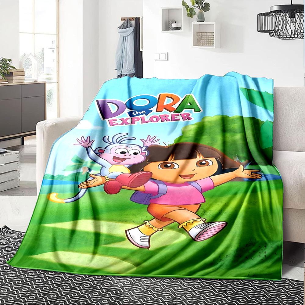 Dora'S Adventure Nature Flannel Blanket Super Soft Warm Cozy Blanket For Sofa Bed Office Travel Allseason Home Decor Gift