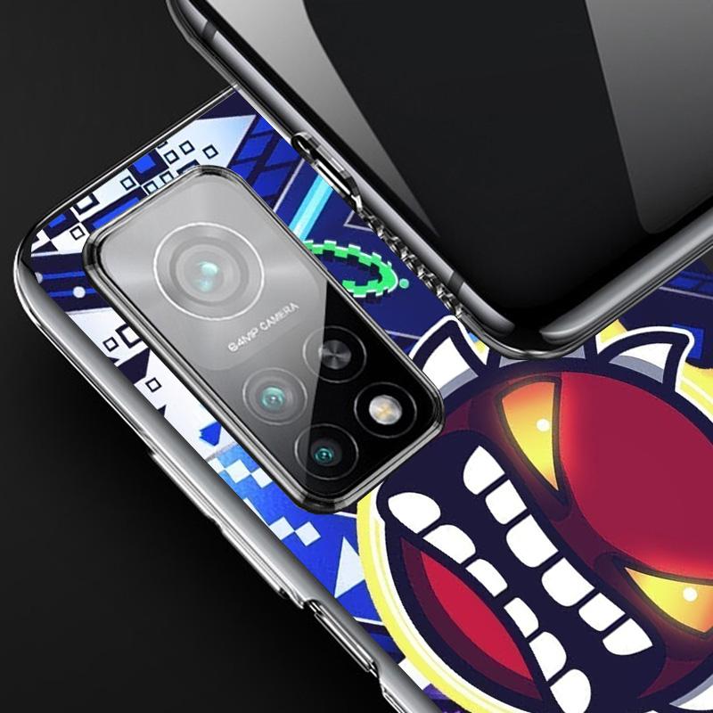 Geometry Dash Game Phone Case For Xiaomi Redmi Note 15 14 13 12S 12 11 Pro Plus 14S 11S 11E 10 10S 11T 5G Personalized Cover Red