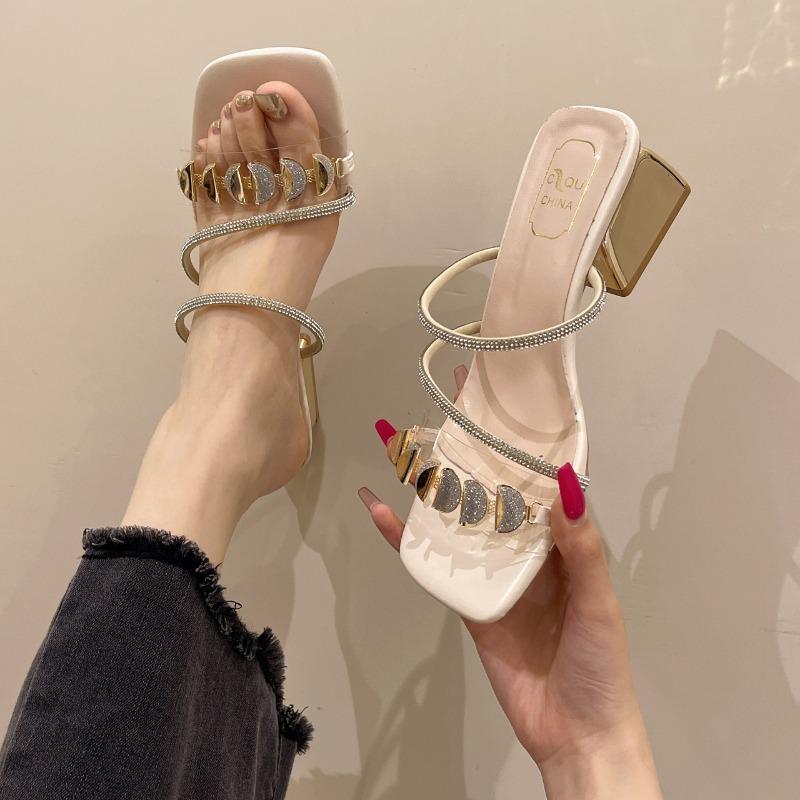 

Fashion Women Fashion Rhinestone High Heel Sandals Plus Size 35-40 Summer Ladies Sexy Sandals Female Leather Sandals 40 абрикосовый