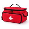 First Aid Storage Bag Oxford Cloth Medicine Organizer With Compartments Handle And Zipper Pockets For Home Travel Emergency Supplies