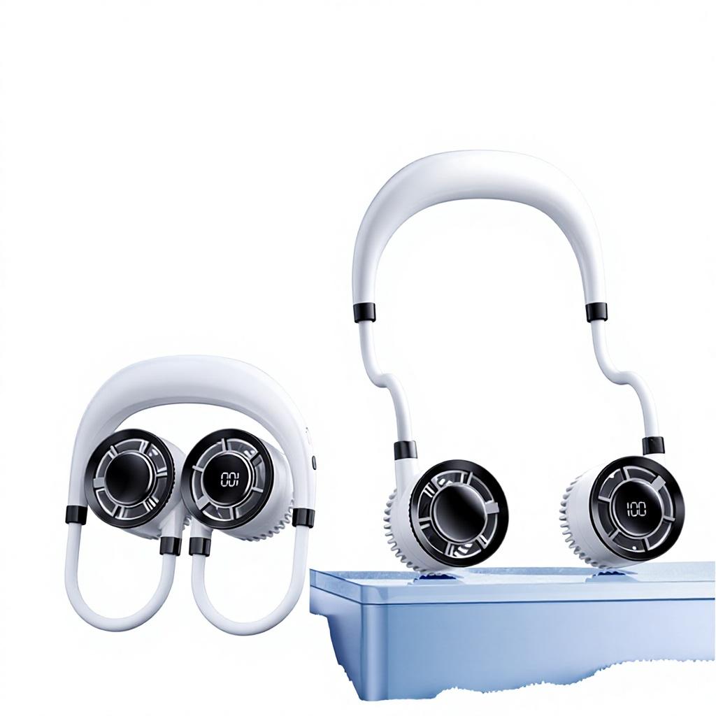 Cooling Neck Fan with Digital Display and Portable Brushless Motor USB