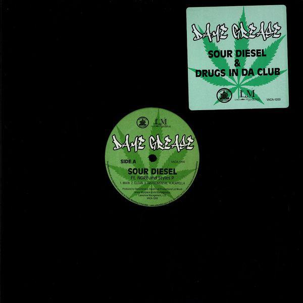 

12-дюймовая пластинка DAME GREASE - Sour Diesel Drugs In Da Club VACA1200 Vacantlot Recor US Rap Hip-HopRB Б/у