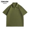 TonLion Men's Waffle Knit Short Sleeve Polo Shirt