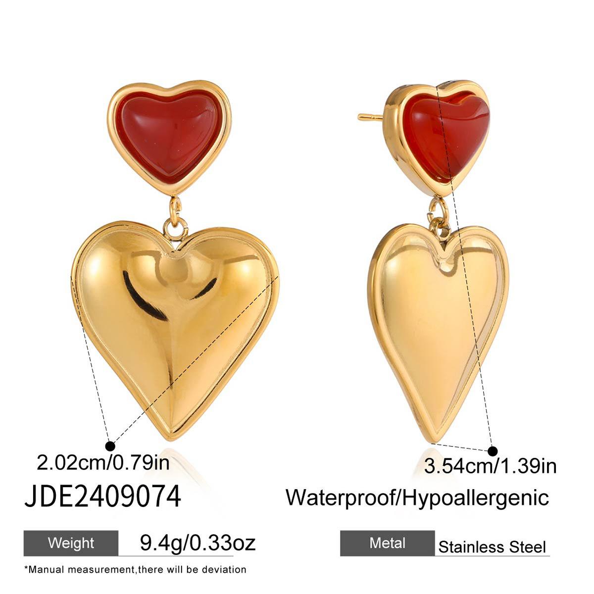 

Jiedin European and American stainless steel love earrings earrings niche design stud earrings jewelry