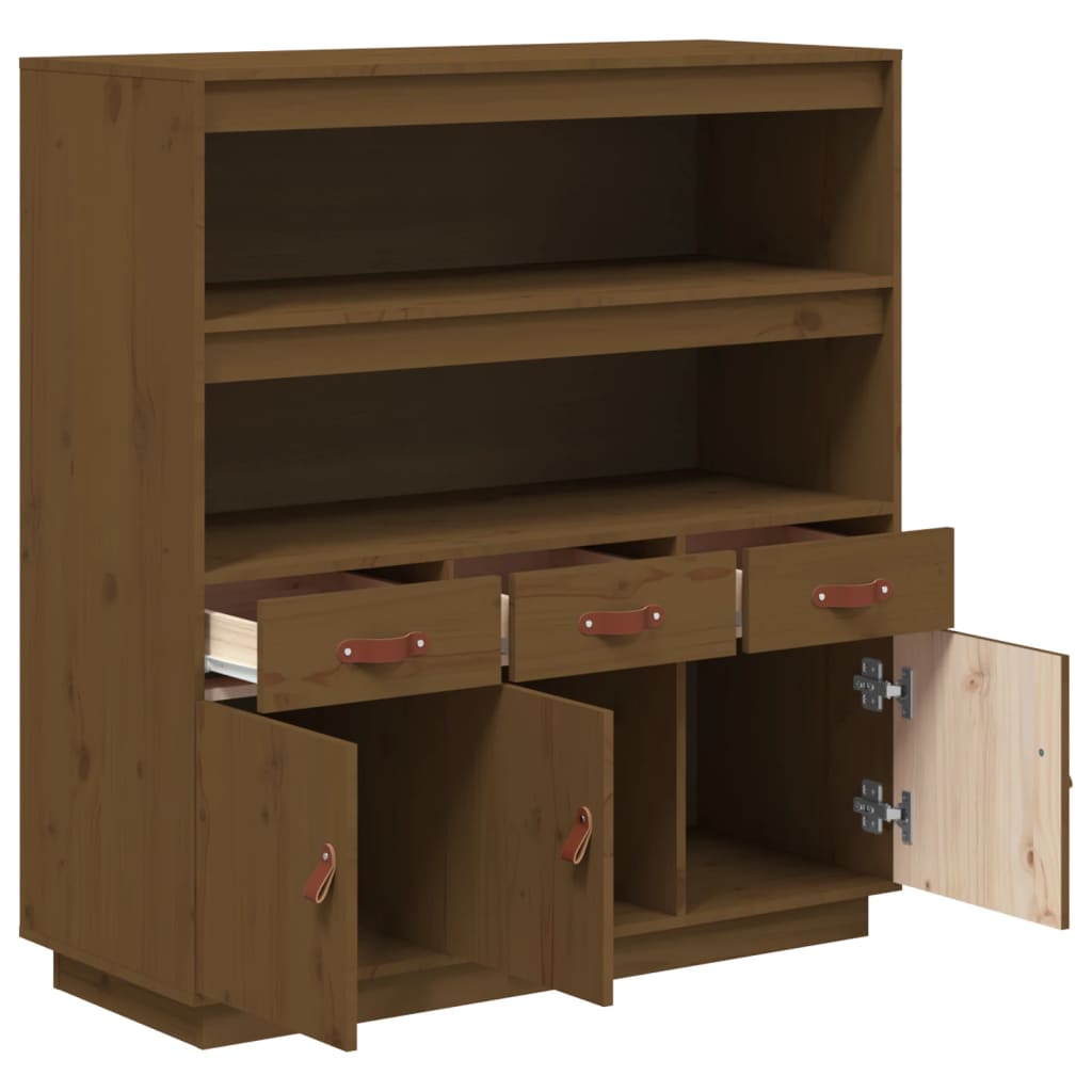 Highboard Honey Brown 100 x 40 x 108.5 cm Solid Pine Wood