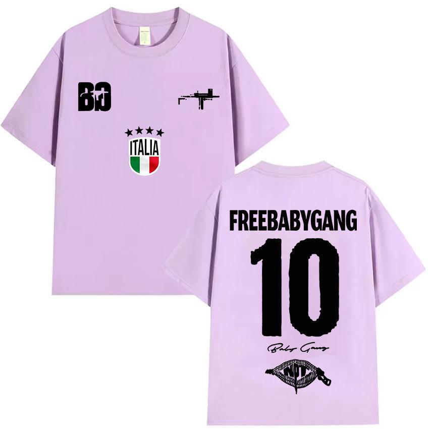 Rapper Baby Gang Tour 2025 Album Merch T-Shirts Unisex Damenbekleidung Hip Hop Oversized T-Shirt Sommer Lässiges Kurzarm-T-Shirt
