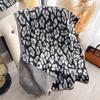Leopard Print Jacquard Imitation Cashmere Scarf Women'S Short Fringed High-End Shawl