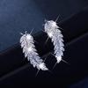 New Arrival Leaf Feather Stud Earrings For Women Wedding Angle Wing CZ Silver Needle Earrings Brincos Xmas Gifts