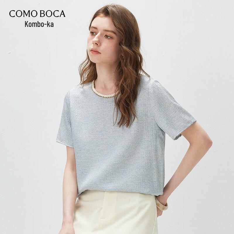 Kemon Boka Mulberry Silk Blend Little Fragrance Short Sleeve Top 2XL