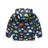 2-9 Years Kids Spring Autumn Thin Hooded Coat Printed Zipper Outwear
